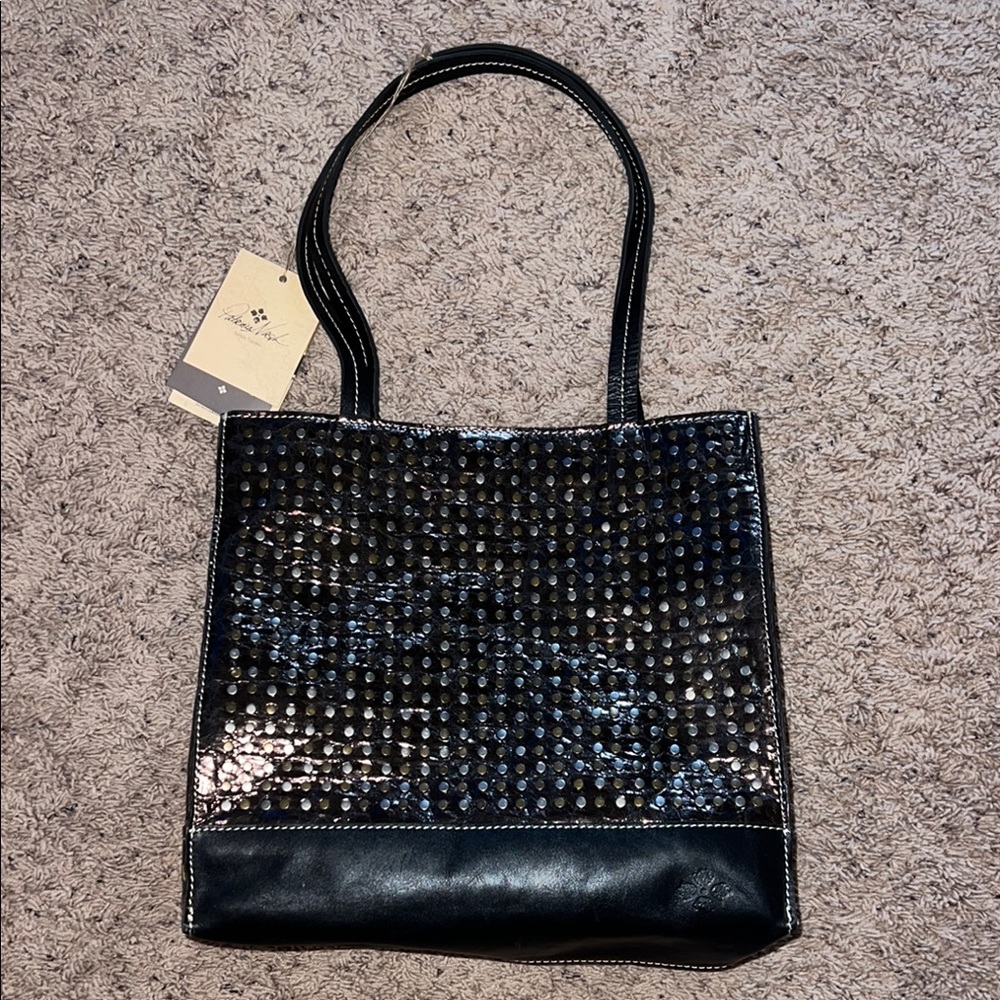 Patricia Nash Black Studded Tote Bag
